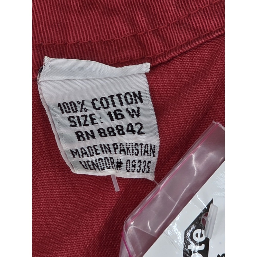 NWT VTG Mainstreet Blues Red Maxi Dress Women's 16W Button Side Pockets Plus - Picture 6 of 6